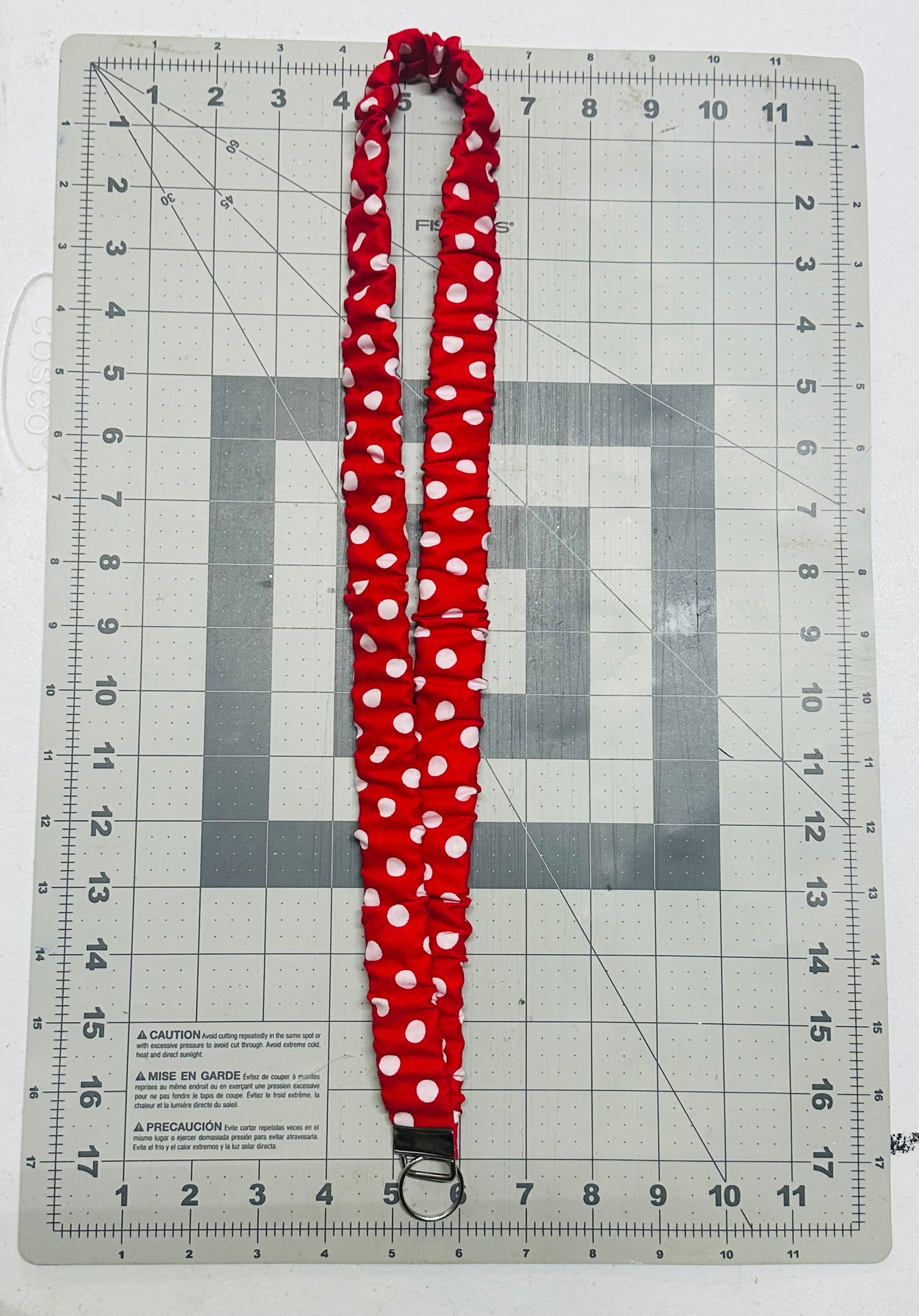 Red with White Polkadots Scrunchie Lanyard