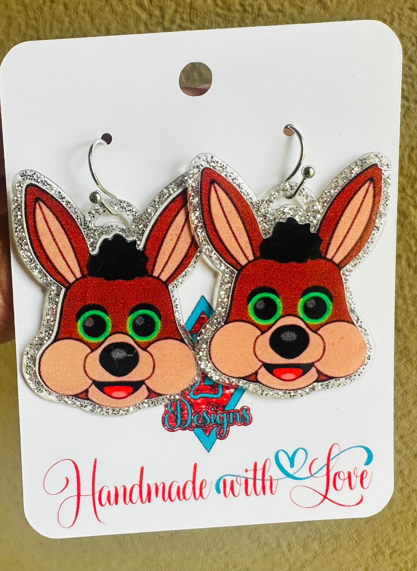 Spurs Coyote Head Earrings
