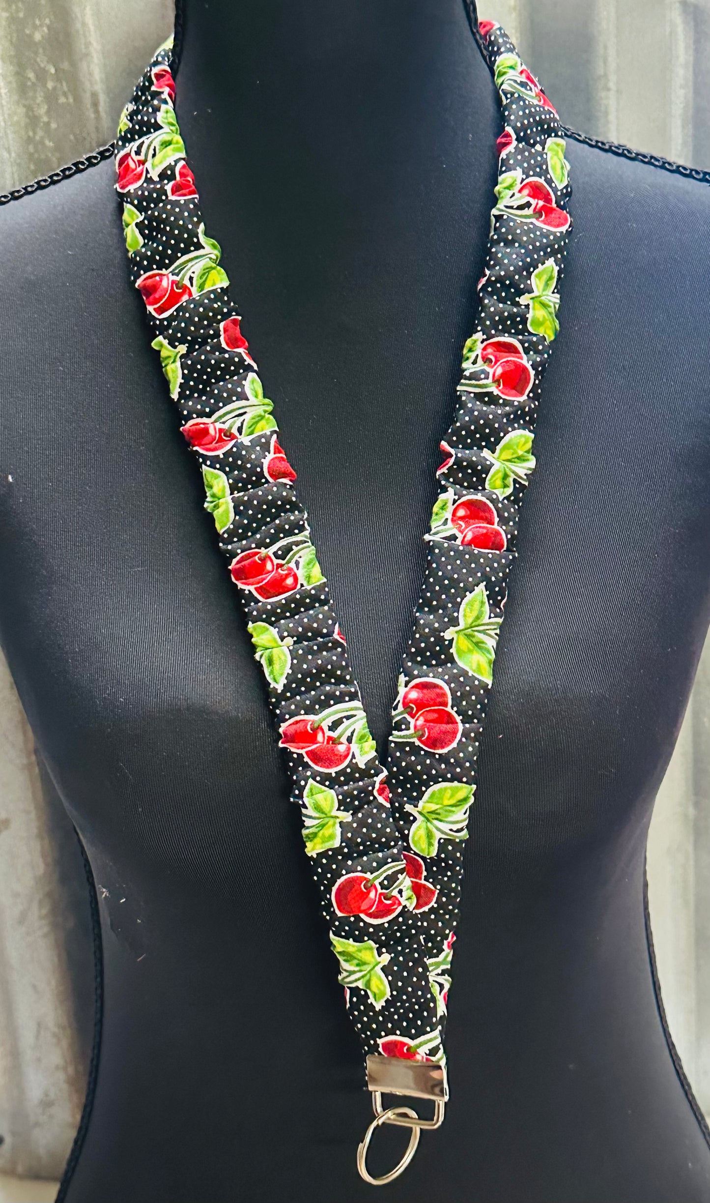 Black Cherry Scrunchie Lanyard