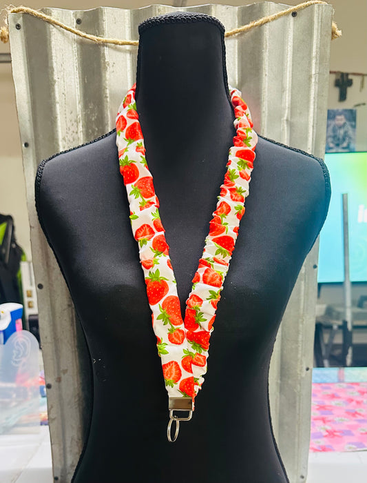Strawberry Scrunchie Lanyard
