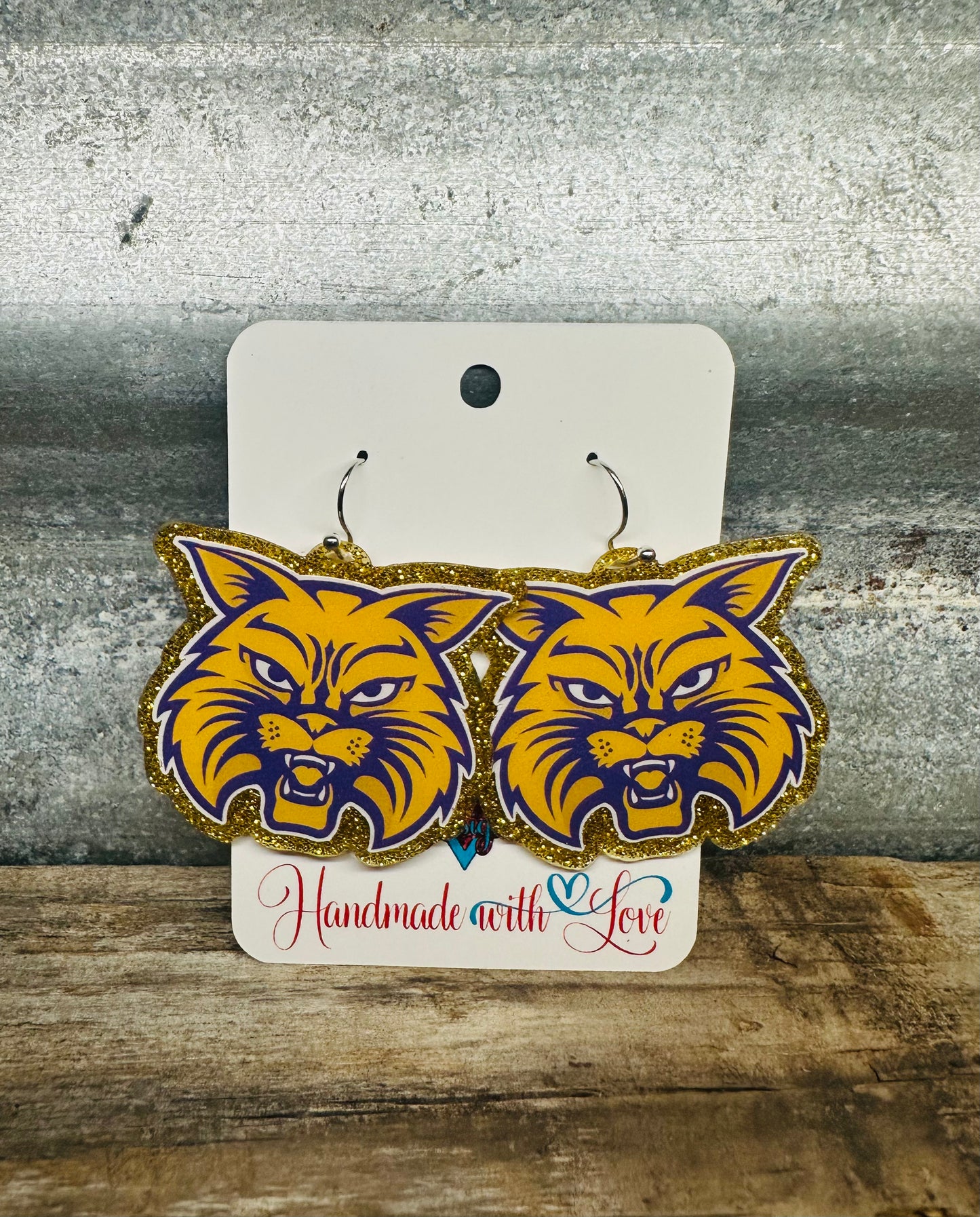 Carrizo Springs Wildcats Dangle Earrings