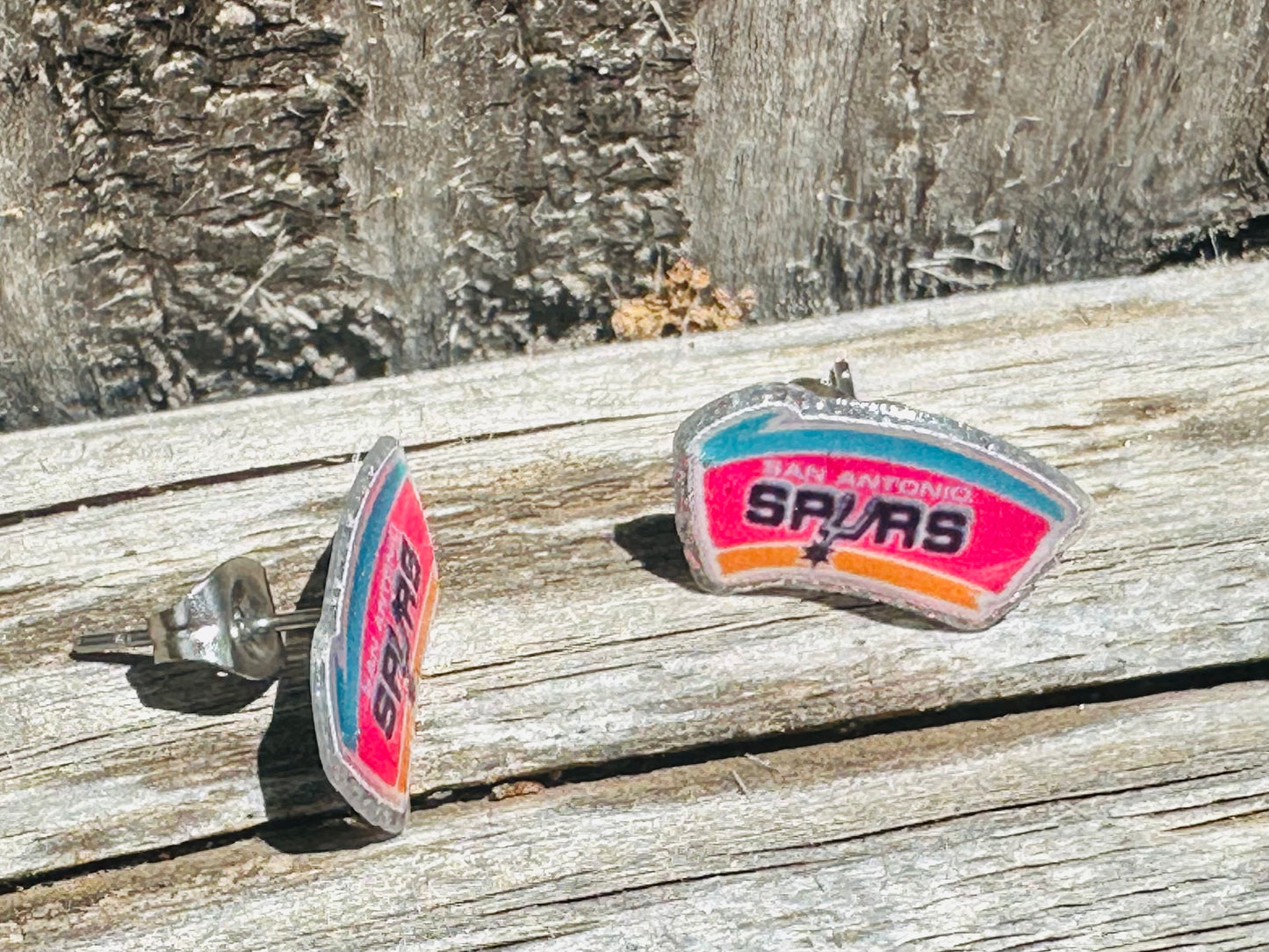 Retro Spurs Logo Stud Earrings