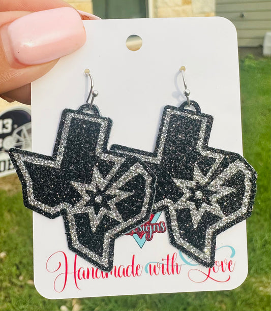 Spurs Texas Logo Earrings