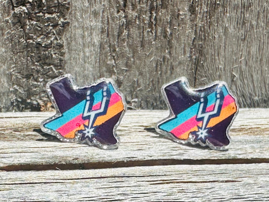 Texas Shaped Retro Spurs Stud Earrings