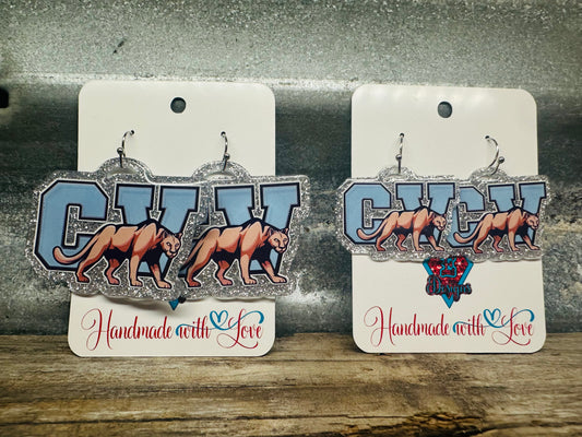 Creek View Cougars Dangle Earrings