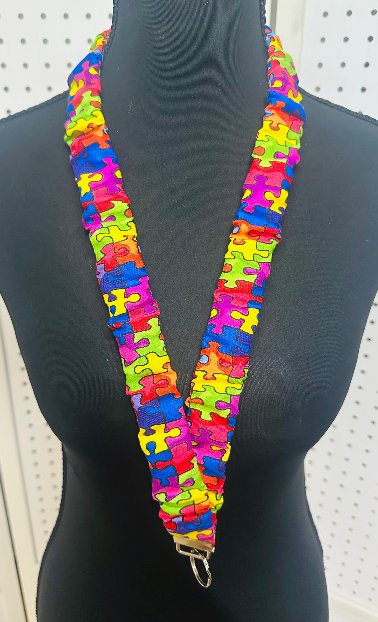Autism Awareness Scrunchie Lanyard