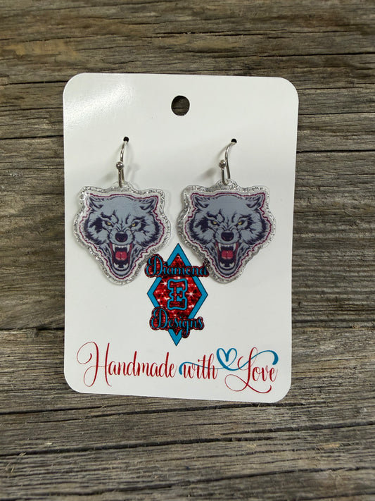 Dilley Wolves Dangle Earrings