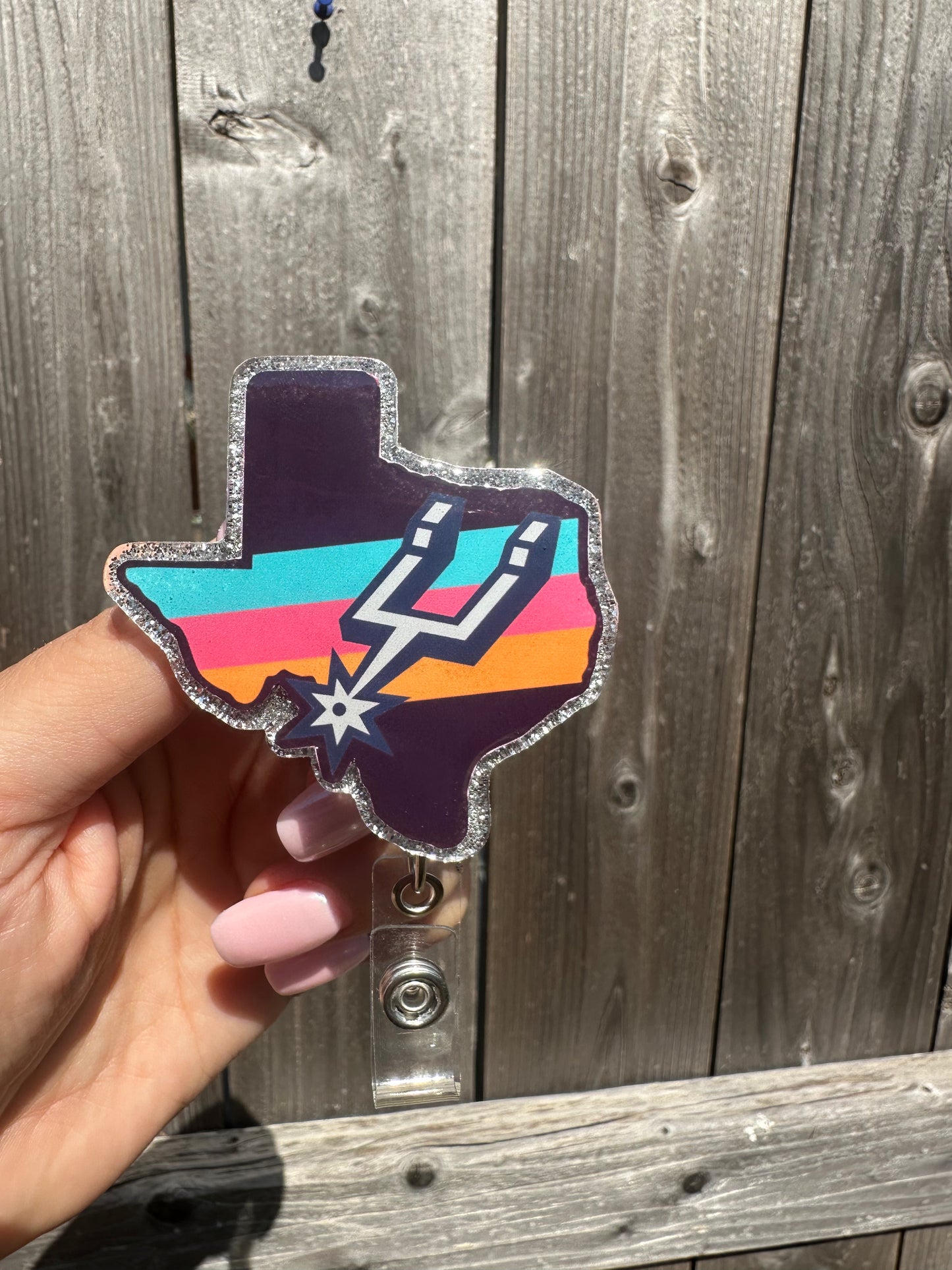 Texas Shaped Retro Spurs Badge Reel